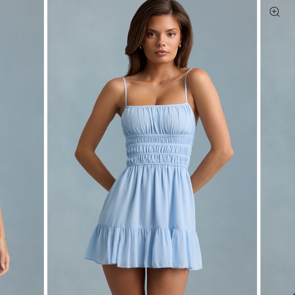 Oh Polly Tessara Camisole Mini Dress in Sky Blue